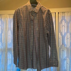 XL- Banana Republic Red/Black Long Sleeve Button Down